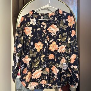 Trotters Navy Floral Button-Down Shirt